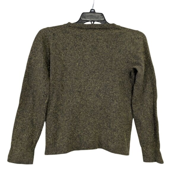 J Crew Mercantile Green Teddie Sweater Wool Blend Army Crewneck Womens Size M - Picture 2 of 6
